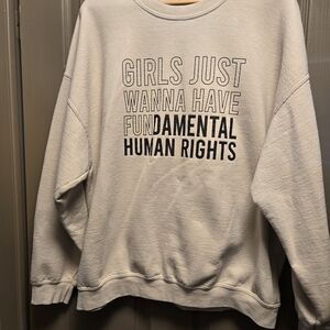 Graphic Sweatshirt "Girls Just Wanna Have Fundamental Human Rights" - Off-White